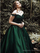 Green Prom Dress Off The Shoulder Straps, Dresses For Graduation Party, Evening Dress, Formal Dress